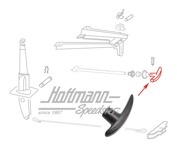 Hand-brake-lever handle, Bus T2, 67-79, de serie | 211 711 421-1 | 098-0202-03