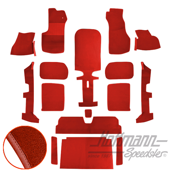 Carpet kit, Golf Convertible, 79-93 light red |  | 180-3010-65