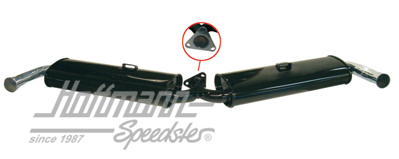 Double exhaust muffler (35mm), small flange | VW 35 061 | 020-3530