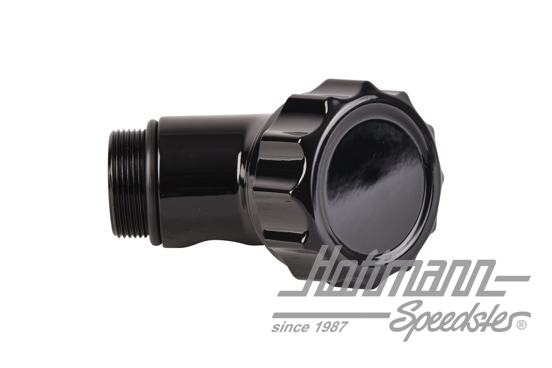 Oil filler, angled, Aluminium, black                                                                