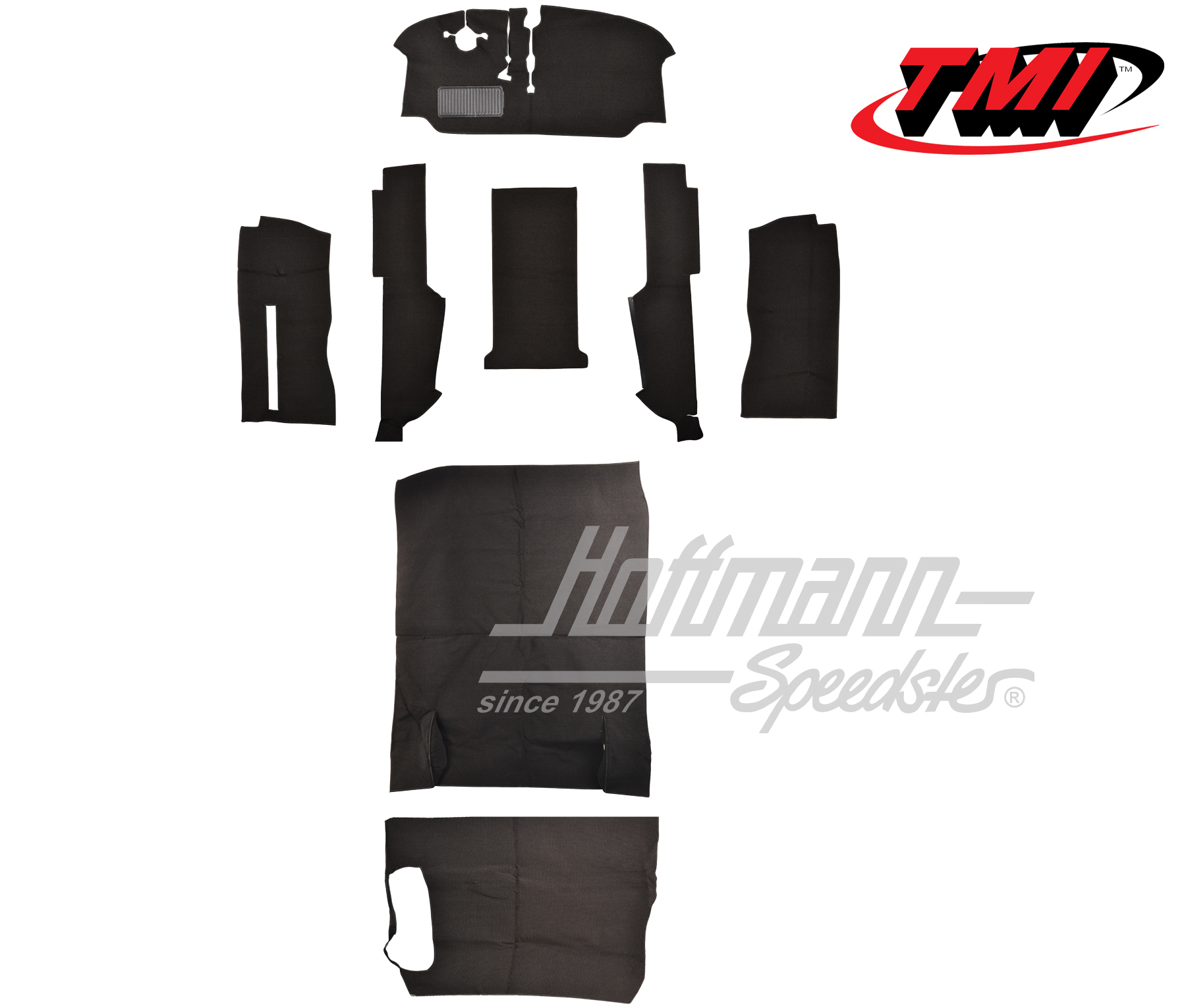 Carpet kit, Bus T2, 8.72-7.79, black | 34-F2106-301 | 098-0020