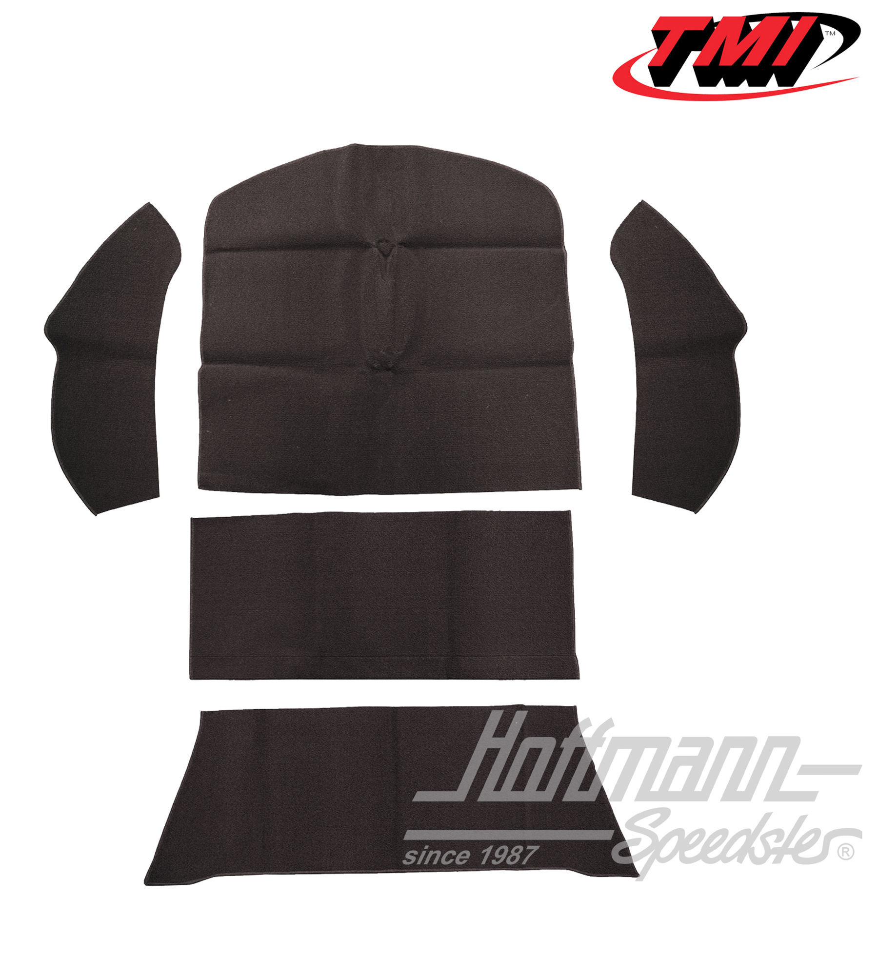 Rear well carpet kit, Sedan, black, 8.72- | 34-R1103-301 | 020-5342
