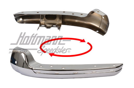 Bumper, complete, front, 67-72, chromed                                                             