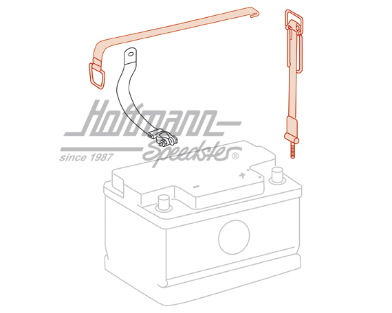 Battery clamping band, 911, short, black                                                            