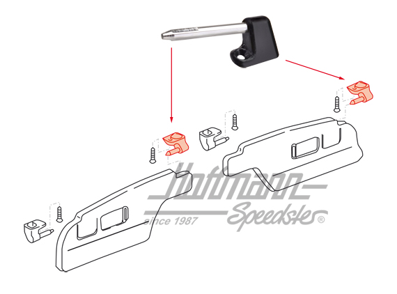 Sun visor retainer, 911, right                                                                      