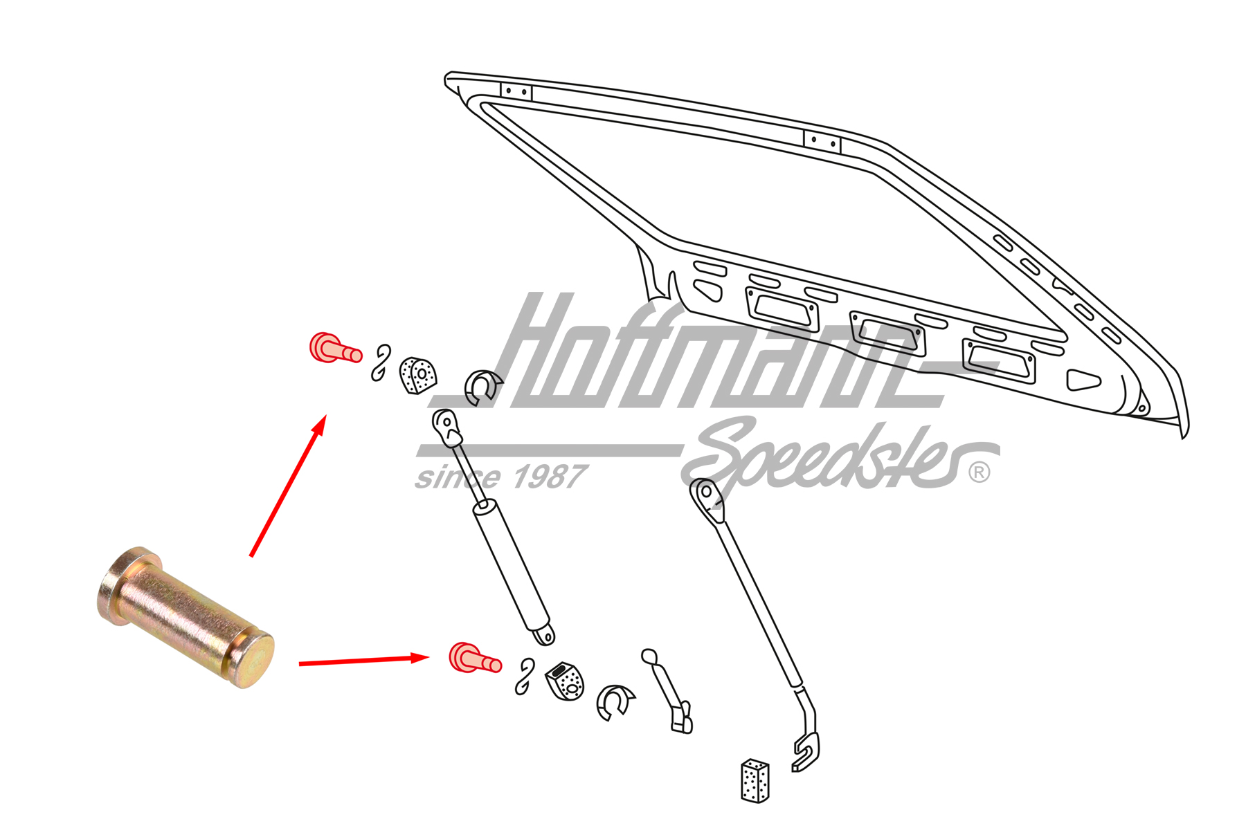 Bolt, gas-pressure damper, hatchback                                                                