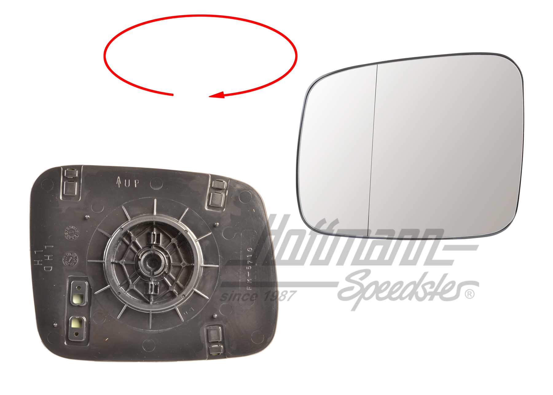 Mirror glass, aspherical, left | 701 857 521 Q | 408-6710-11