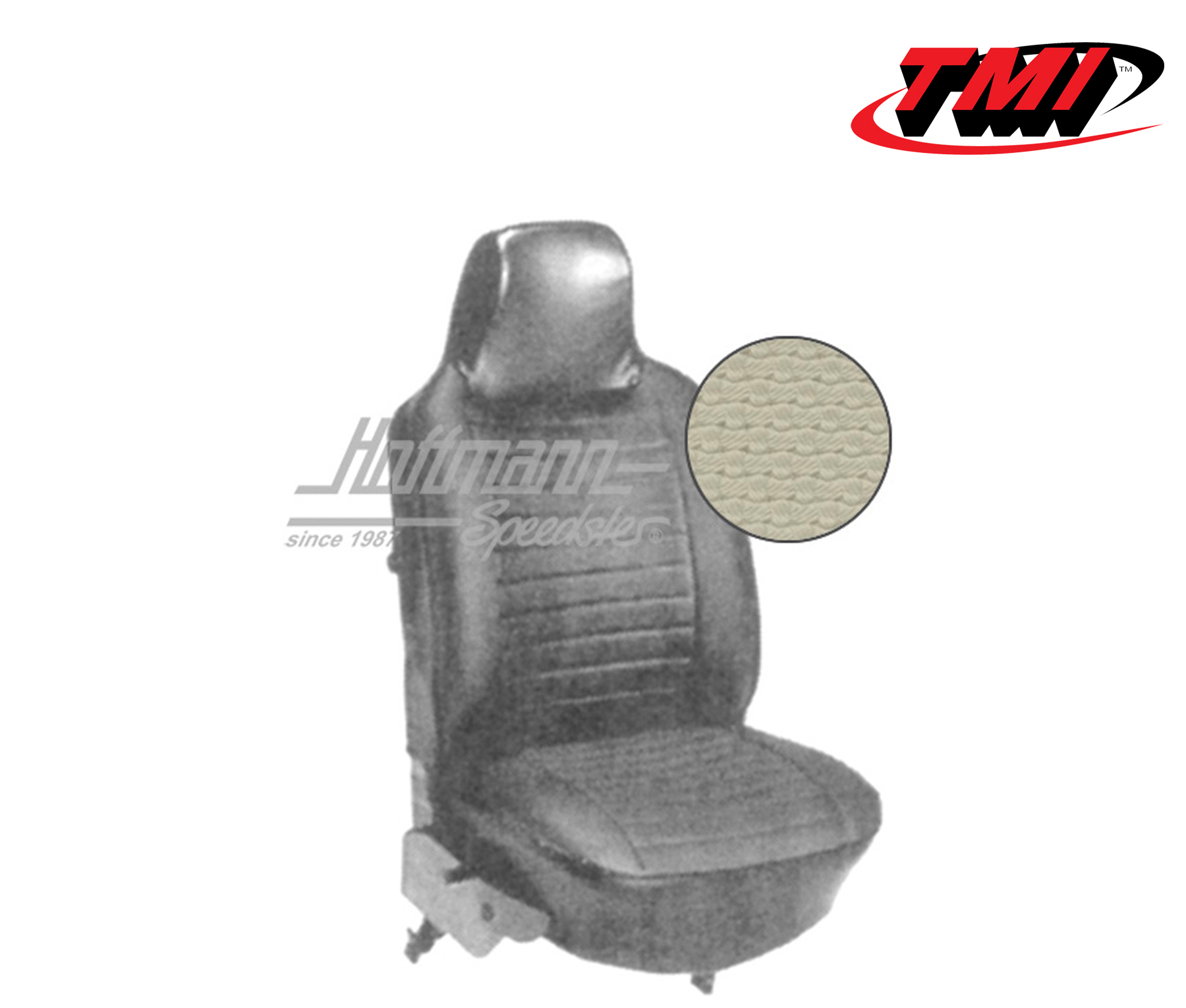 Seat upholstery, Conv., 8.73-7.76, Basketweave, off-white | 43-1327-05 | 055-6350