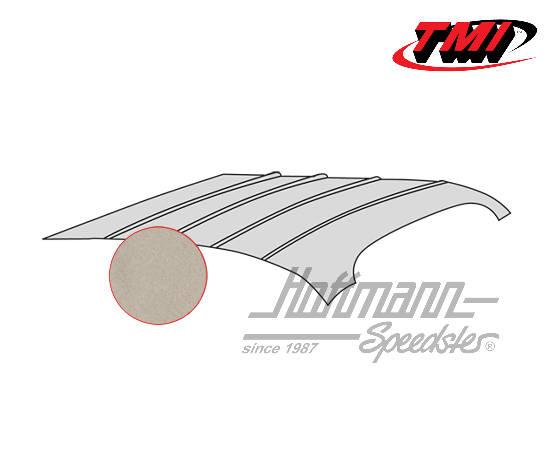 Headliner, Karmann Ghia, -.74, Mohair, ivory | 20-1510-77 | 066-0100-70