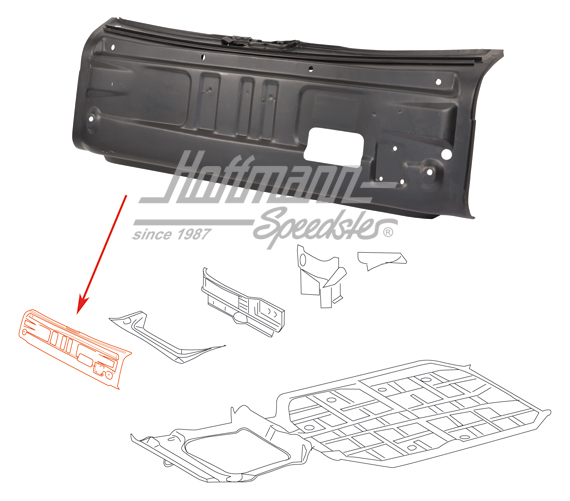 Transverse wall, front, .74-.89, with air conditioner | 911 501 099 07 | 590-0190-14