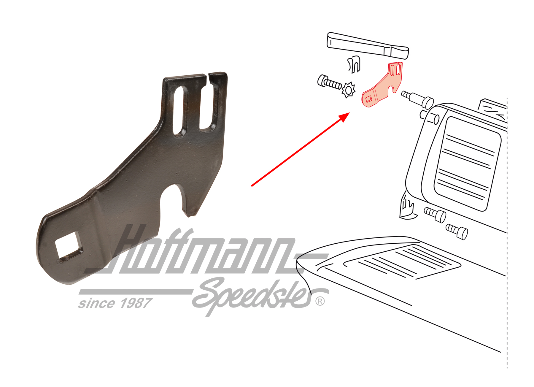 Hook, bench, Bus T2/T3, rear, right | 221 885 510 | 098-0464-02