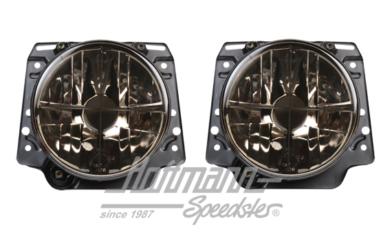 Headlight set, H4, Golf 2, clear/smoked | 191 941 753 A  SKX | 209-3810