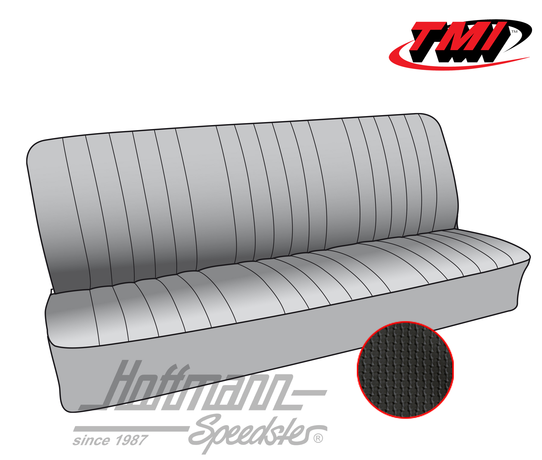 Seat upholstery, double cab, rear, 64-73, black | 43-2128-01 | 098-0688-10