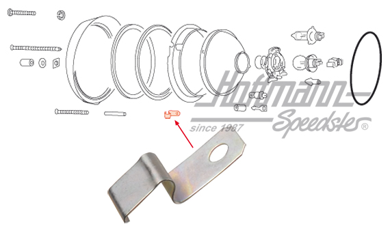 Clamp, headlight lens, 8.67-7.73                                                                    