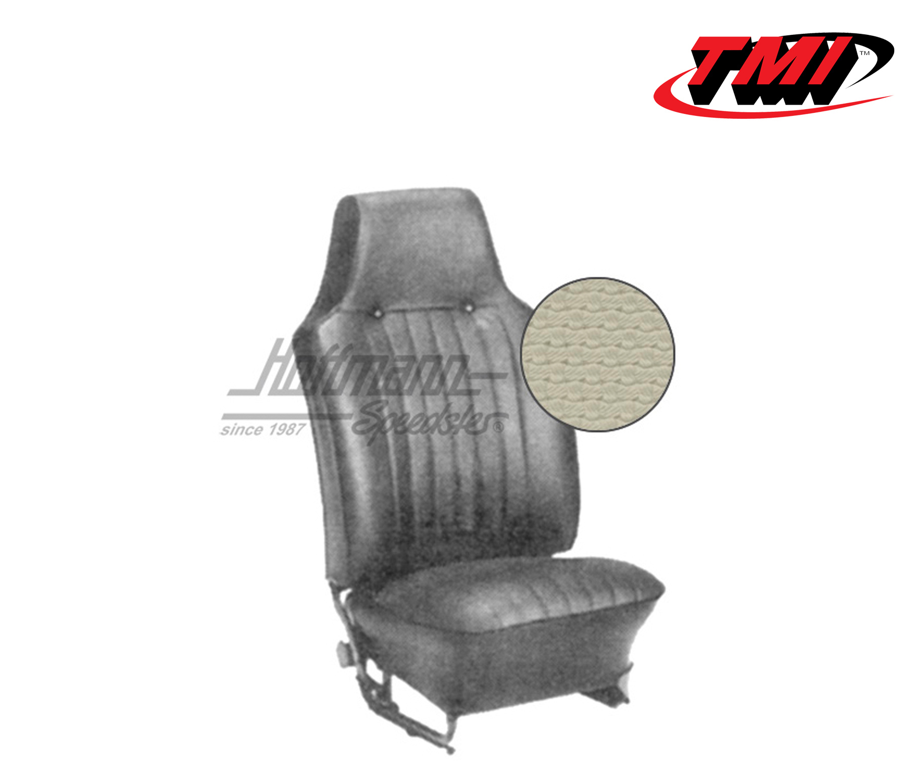Seat upholstery, Sedan, 8.67-7.69, Basketweave, off-white | 43-1125-05 | 055-5750