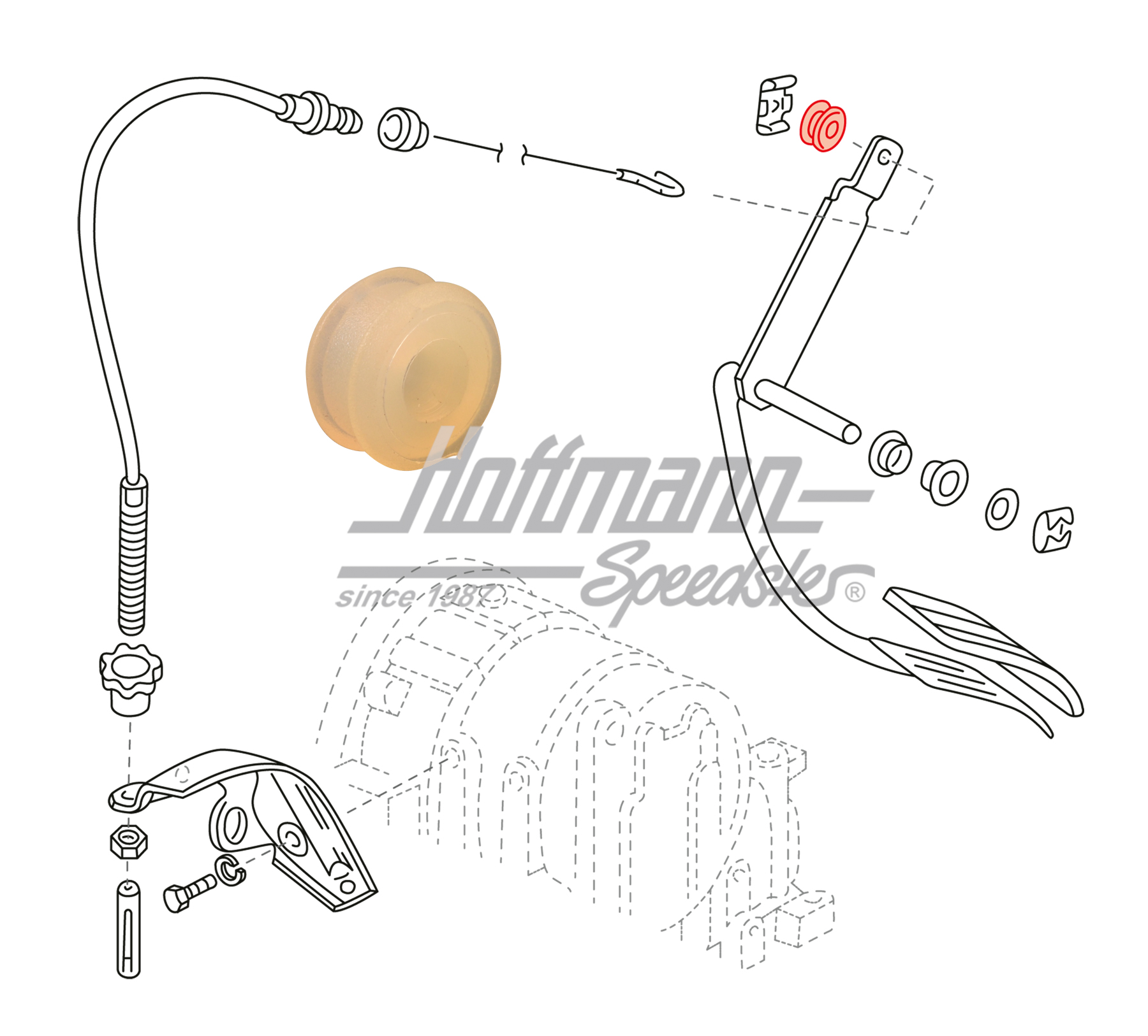 Rubber bushing, accelerator pedal/automatic | 823 721 567 | 170-0020-10