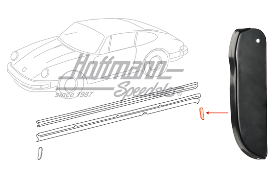 End piece, door sill, rear left/front right, 74-89                                                  