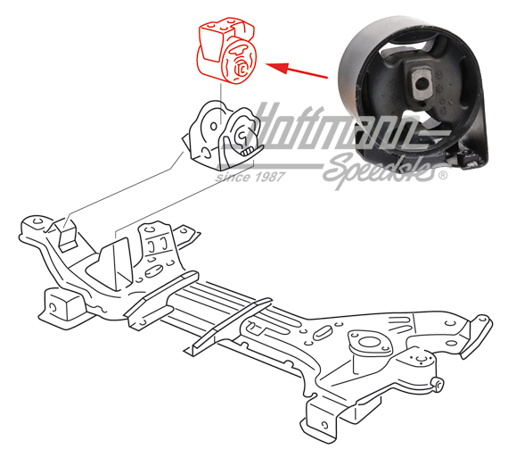 Rubber mount, engine mount, rear, right | 191 199 262 A | 201-5635