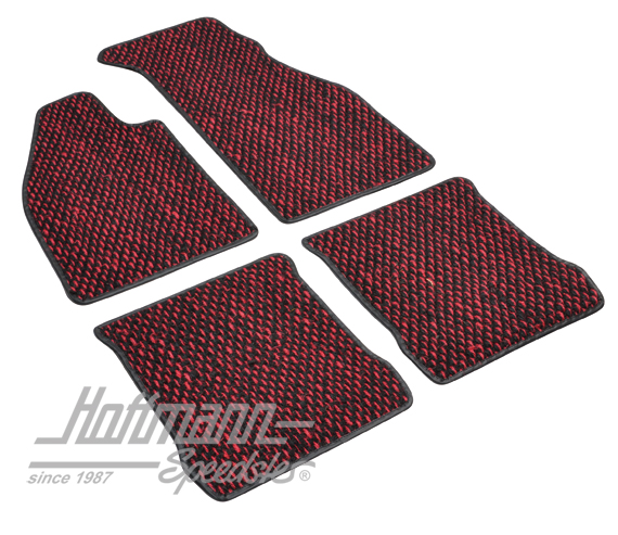 Floor mats, coco, 8.72-, red/black | ZVW 2DRD | 020-5381-57