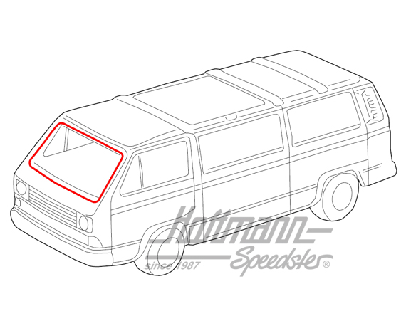 Front window seal, Bus T3, without groove | 251 845 121 | 350-5005