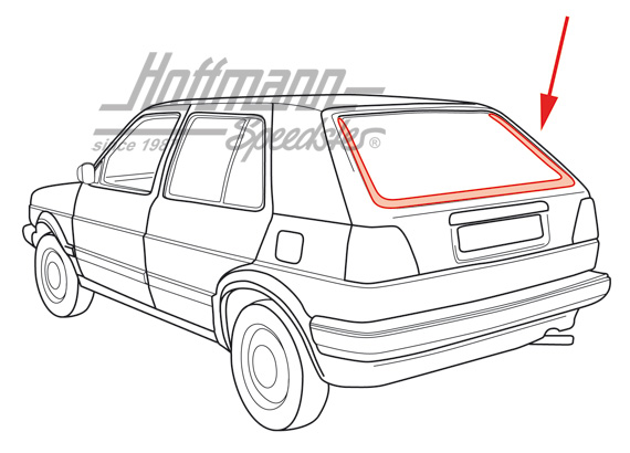 Trim strip, hatchback, black | 191 853 042  6BX | 208-6950-10