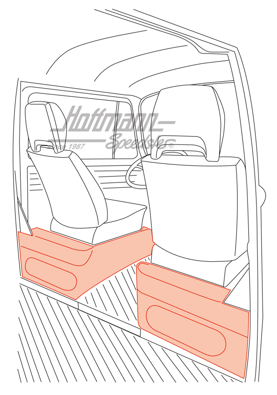Rubber carpetings, seat box, rear                                                                   