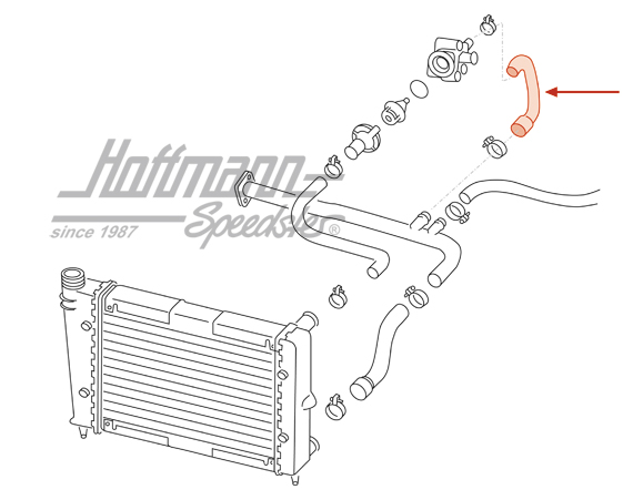 Cooling-water hose, flange/water pipe, 1.1-1.3                                                      