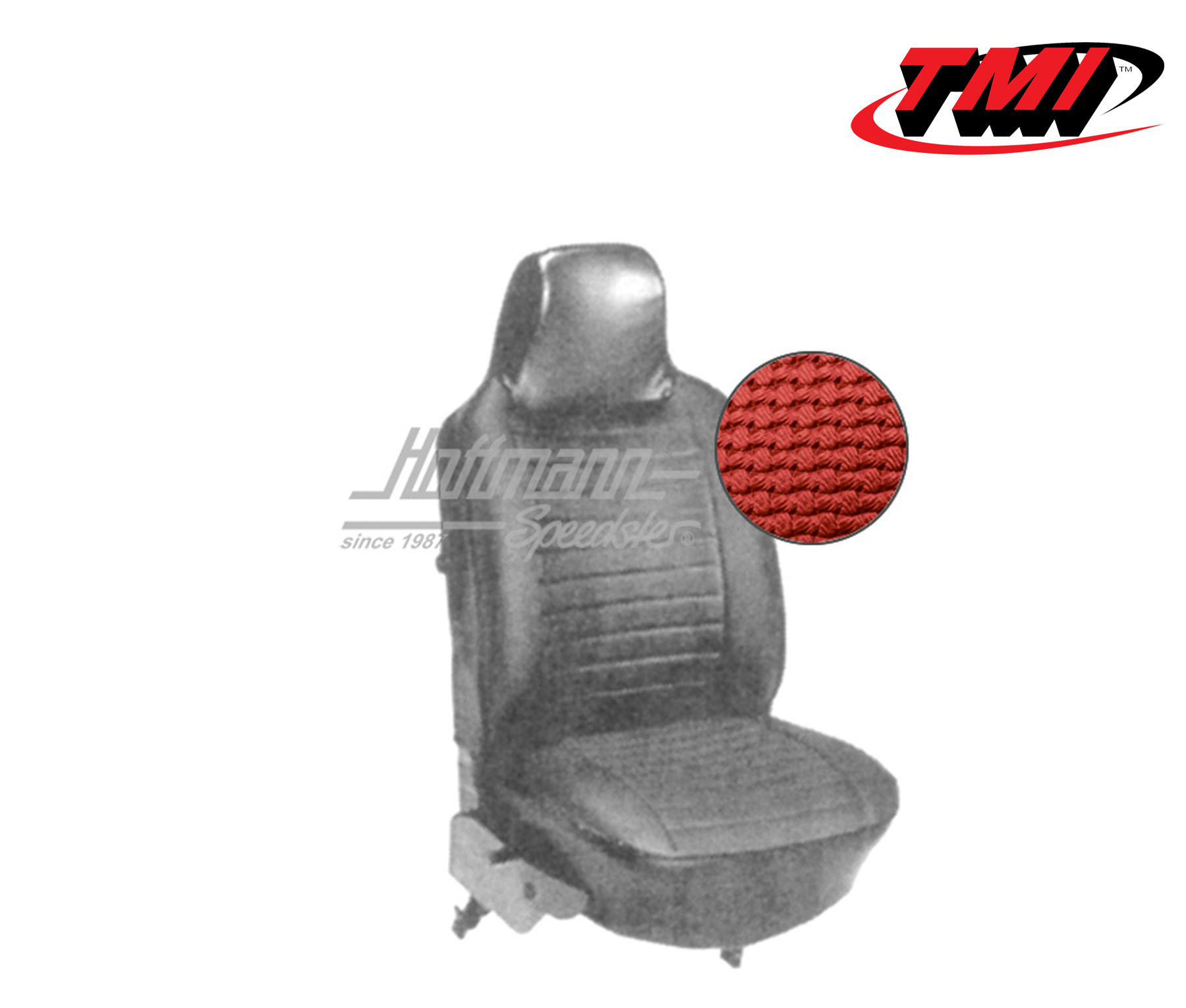 Seat upholstery, Sedan, 8.73-7.76, Basketweave, red | 43-1128-07 | 055-5310