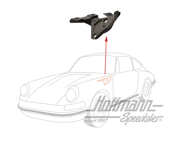 Hood hinge, front, 65-98, left                                                                      