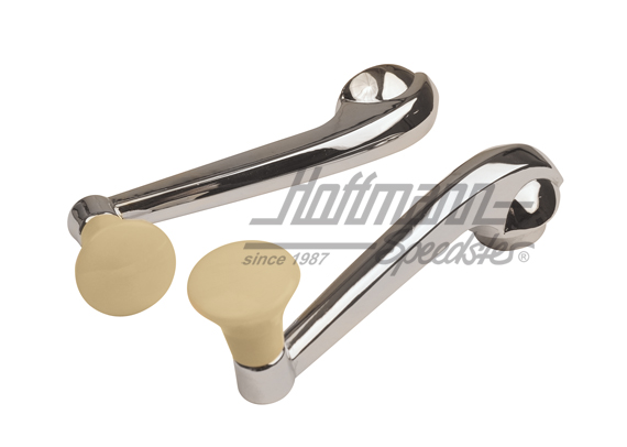 Window winder, chromed/ivory colour, -7.67 | 141 837 581 D IV | 020-2372-06