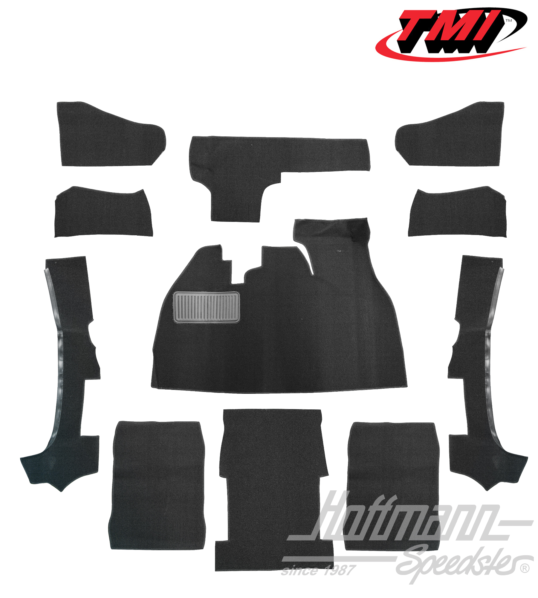 Carpet kit, Convertible, black, 1303 | 34-F1322-301 | 020-5316