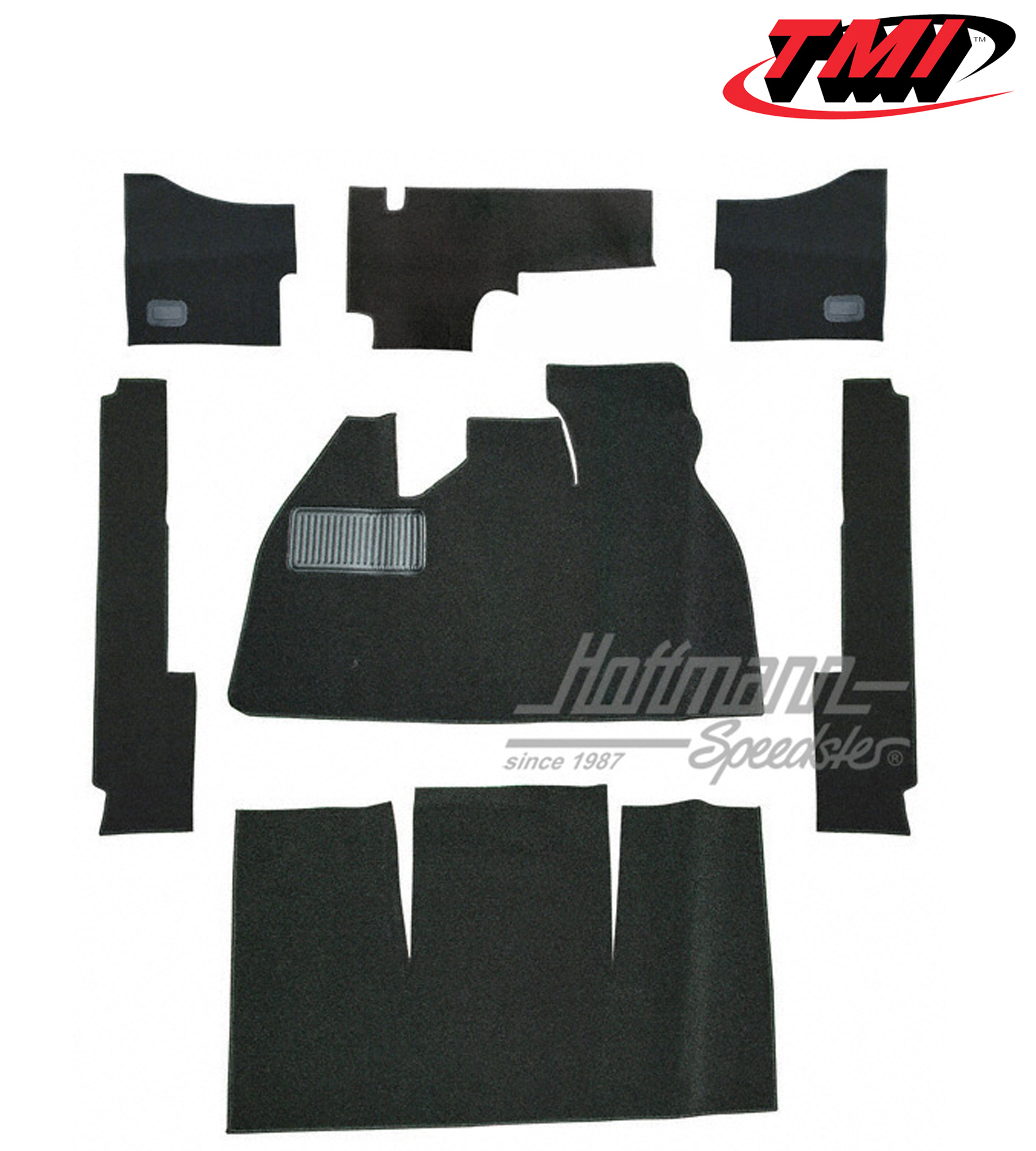 Carpet kit, Beetle Sedan, velour, black, 8.57-7.68 | 34-F1106-801 | 055-7603