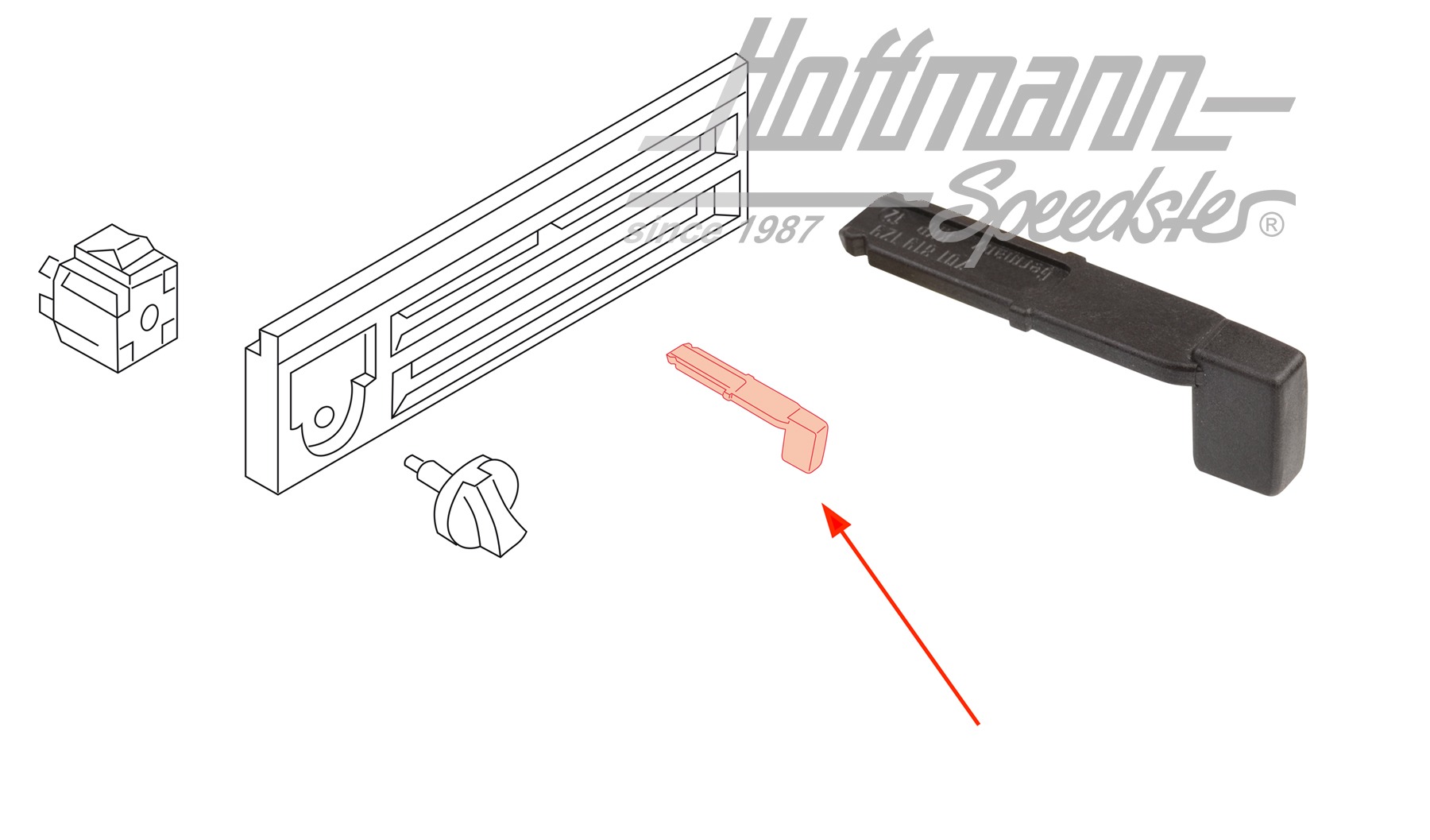 Knob, heating controller, Bus T4, 9.90-12.95 | 701 819 129  01C | 408-5620