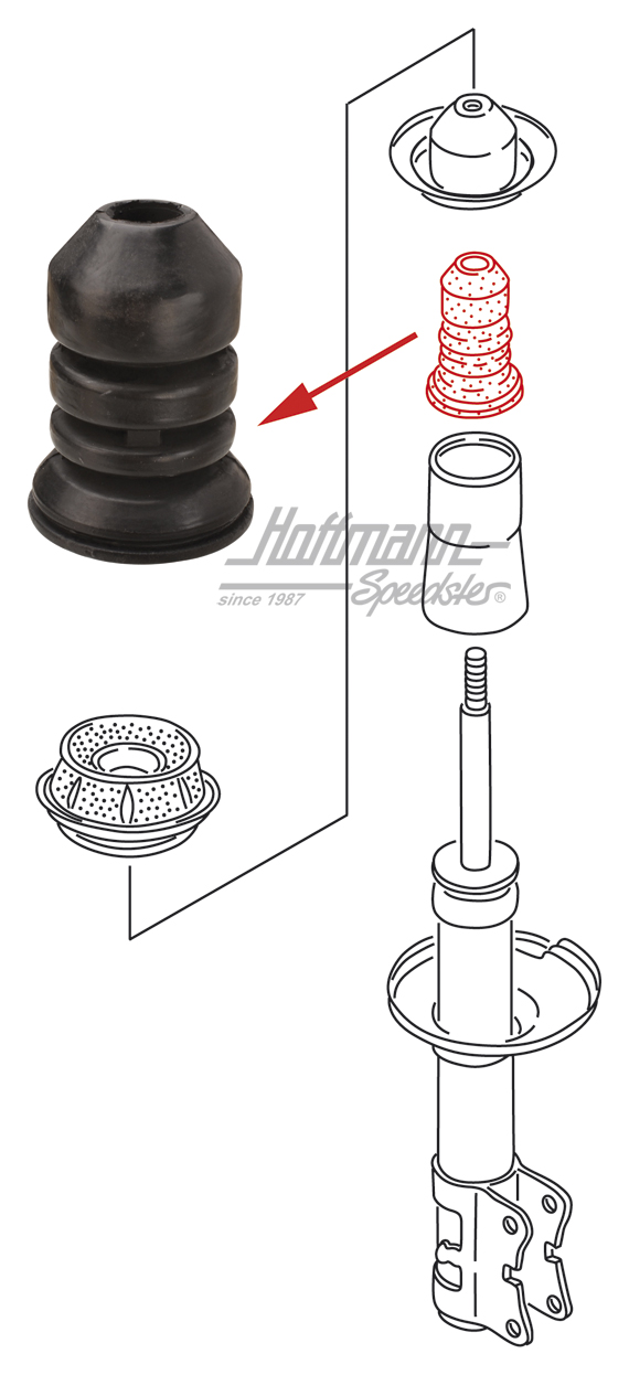 Rubber bump, shock absorber, front, Golf 1/2                                                        