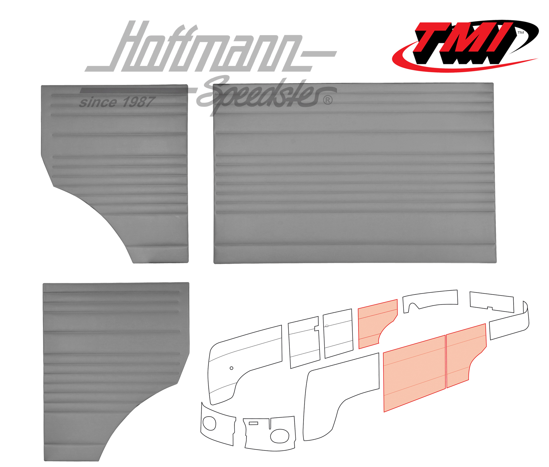 Side panels, middle, 55-62, grey | 10-2112-16 | 098-0576-03