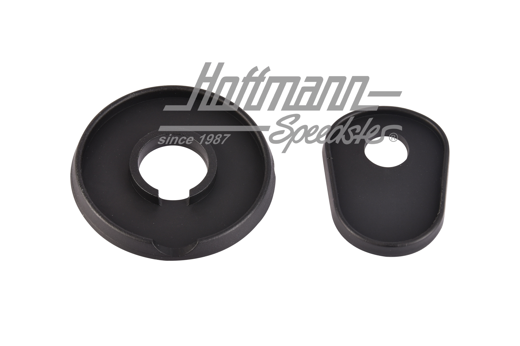 Seals, front hood handle, 3.53-7.67, black | 113 823 579 + 113 823 581 | 020-5259-09
