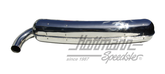 Sports exhaust, stainless steel, 1x70mm, 66-73                                                      