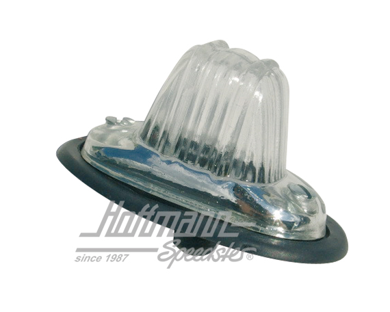 Turn indicator, corrugated, T1/T2, chromed border, white (small) | 111 953 061 A  weiß | 020-4463-06