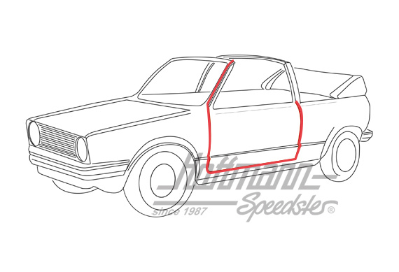 Door seal, Golf Convertible, 8.83-7.93, left                                                        